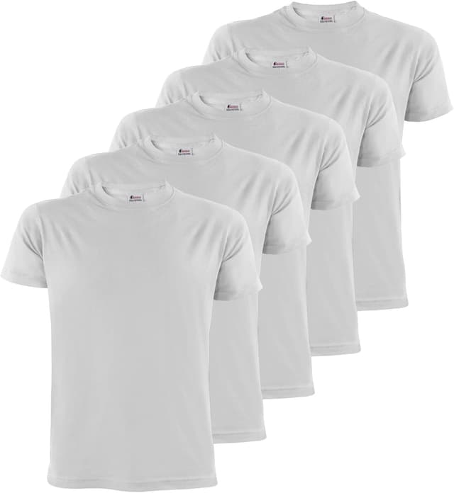 Detalle de ALPIDEX men’s 5-pack round neck T-shirts (100% cotton) – plain short-sleeve tees in S to 5XL