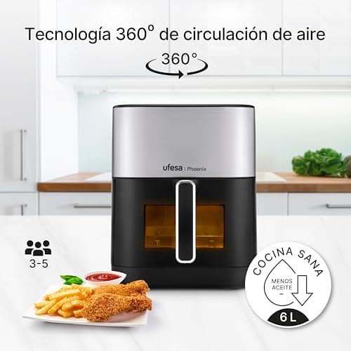 Detalle 1 de Ufesa Phoenix Freidora aire y vapor 6 L 1.800 W