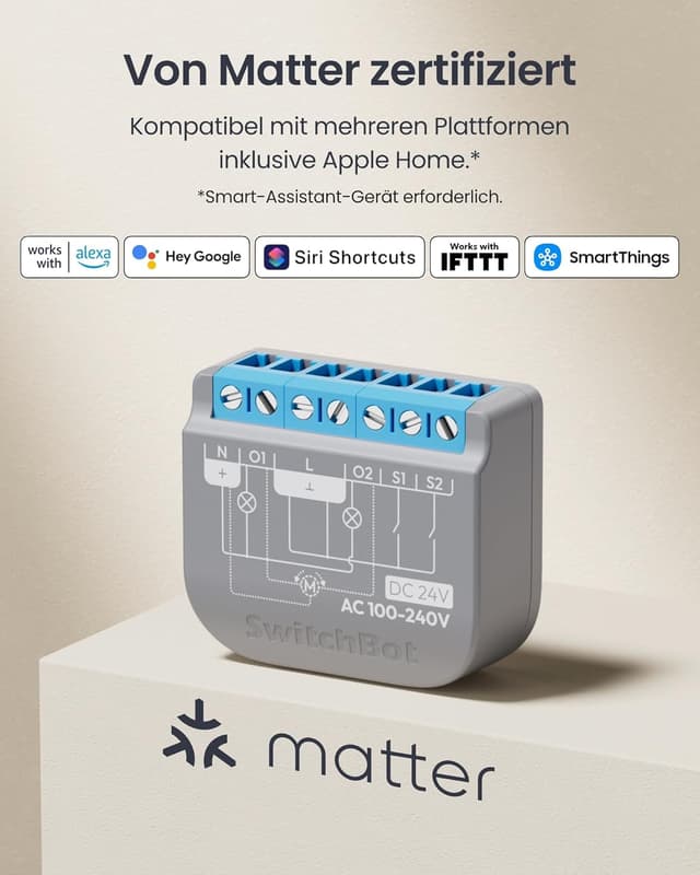 Detalle de SwitchBot WLAN Schalter 2PM (2er-Pack) mit Bluetooth-Repeater – kompatibel mit Alexa, Apple Home & Google Home