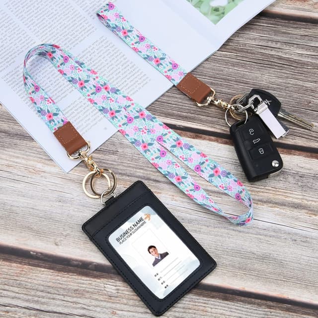 Detalle 2 de Vicloon Schlüsselband Set (Lanyard + Wristlet) mit Metallringen und beidseitigem Vollfarb-Druck