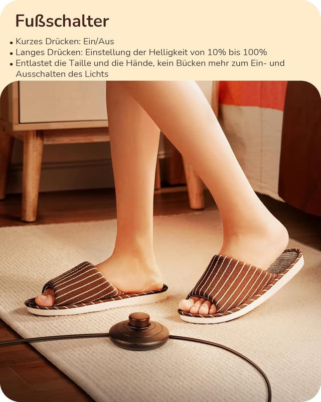 Detalle 1 de EDISHINE Stehlampe für Wohnzimmer und Büro, LED dimmbar 3000K mit Memory-Funktion, höhenverstellbar bis 146 cm (weiß)