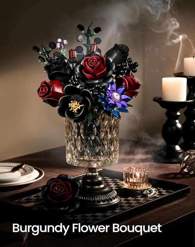 Thumbnail 6 de iATOM Black Burgundy Red Rose Bouquet 12pcs 🏵