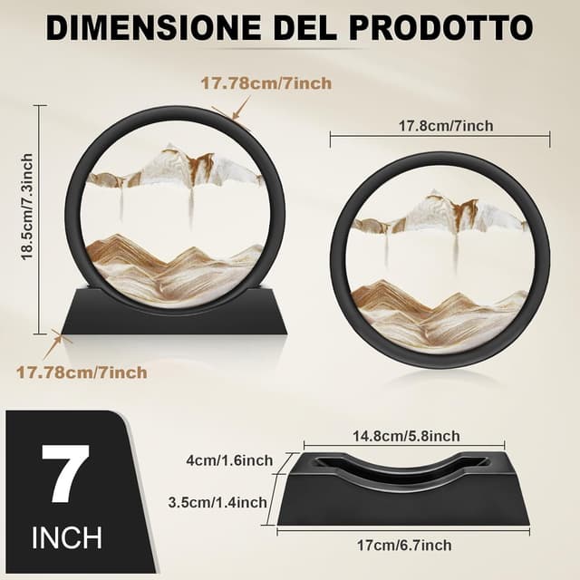 Detalle 2 de Quadro sabbia dinamica 3D 7 caffè