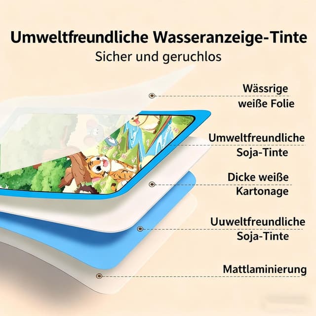 Detalle de Nurila 2er-Set Wassermalbücher für Kleinkinder (wiederverwendbar) mit 2 Wasserfarben, Prinzessin & Häschen, 19 × 15 cm