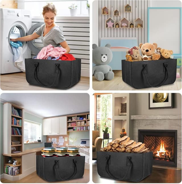 Thumbnail 3 de AiQInu Borsa in Feltro per Legna da Ardere 50x25x25cm