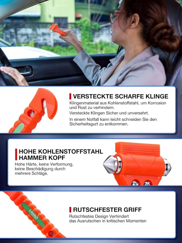 Thumbnail 2 de LIHAO Notfallhammer 4 Stück fürs Auto 🚗