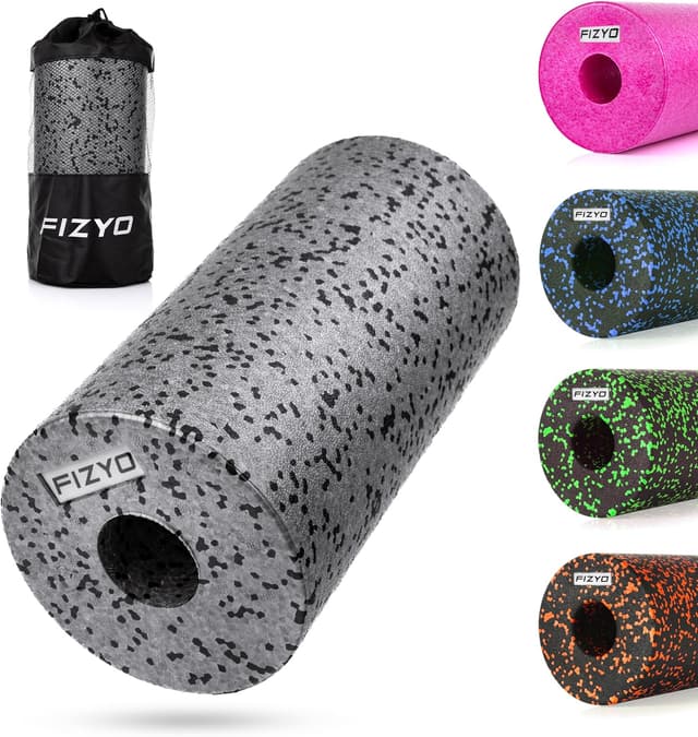 Detalle de Fizyo Faszienrolle aus EPP (mittelfest) 30×15 cm – Kompakte Foam Roller für Rücken, Triggerpunkte, Yoga & Regeneration (Silber)