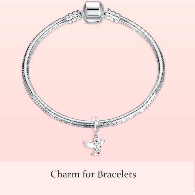 Detalle de HAEPIAR 925 Sterling-Silber Charms mit Zirkonia – Charm „Außerirdischer Hund“ für Armband & Kette