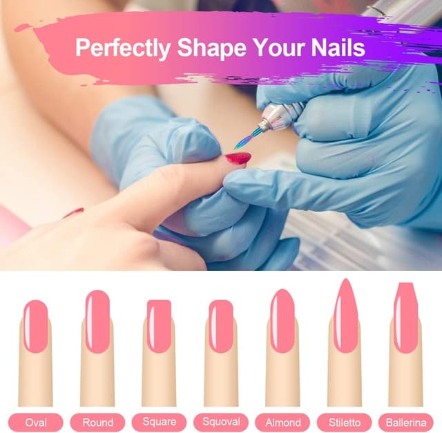 Detalle de URAQT set di punte per trapano elettrico per unghie da 11 pezzi (carburo di tungsteno)