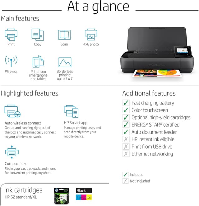 Thumbnail 6 de HP OfficeJet 250 Mobile Printer (Black/White) — print, copy & scan on the move