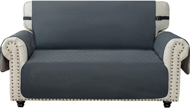 Detalle de Ystyle Copridivano 2 posti con braccioli, effetto antiscivolo e antifumo per gatti, grigio scuro