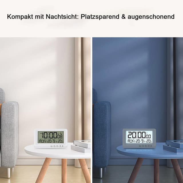 Thumbnail 5 de Teepacioka Funkwecker Digital 5-Minuten Snooze