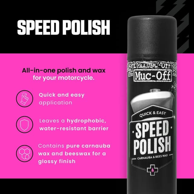 Detalle de Muc-Off Motorcycle Speed Polish noir (Muc-Off Speed Spray de polissage 2-en-1)