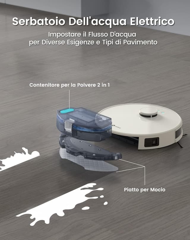Detalle de Lefant M1 Robot Aspirapolvere Lavapavimenti Slim (4000 Pa, fino a 200 min) Grigio Champagne