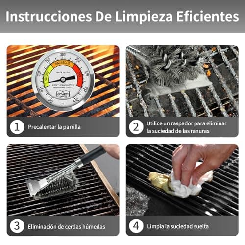 Detalle 2 de AUXHCYL cepillo barbacoa inox 45,5 cm 3 en 1