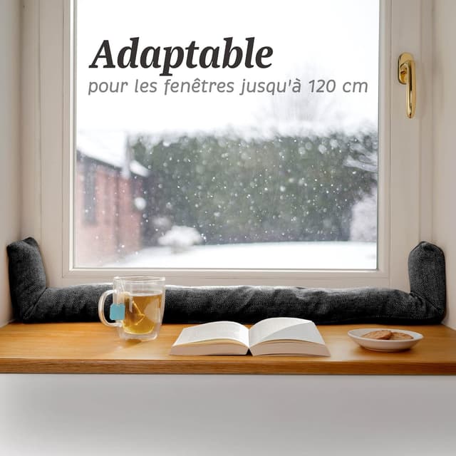 Thumbnail 2 de Praknu Boudin Anti Froid pour Fenêtres jusqu'à 120 cm Gris