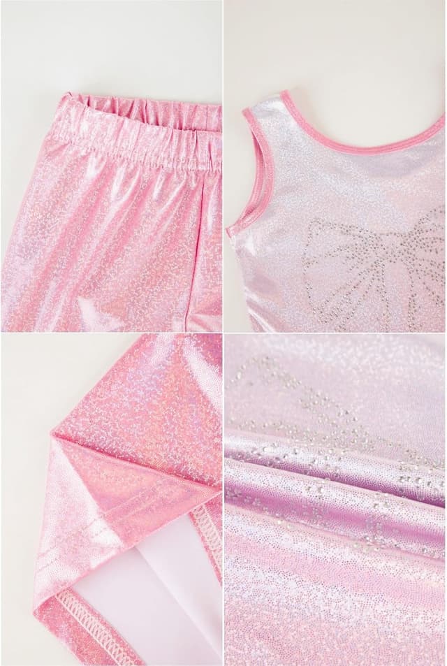 Detalle de Girls gymnastics leotard set with 3 pieces