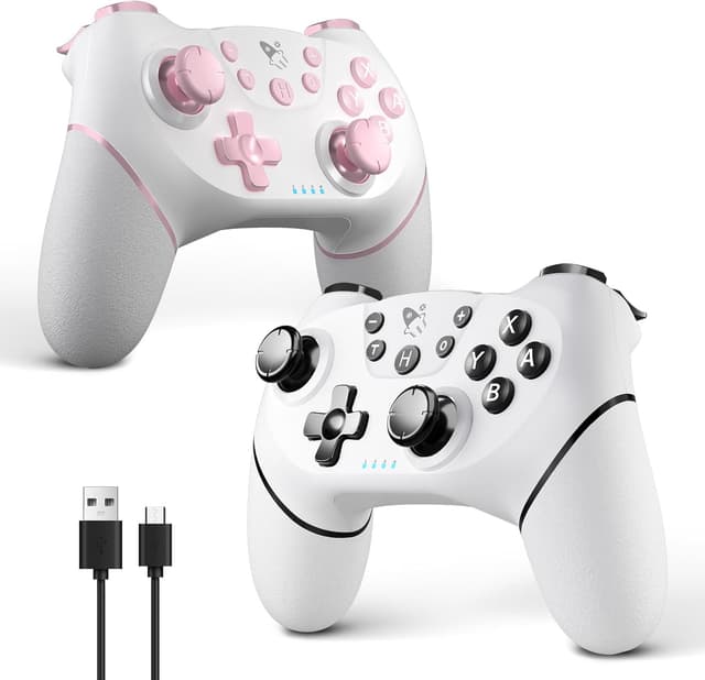 Detalle de AceGamer 2pcs Wireless Controller for Switch 2 / Switch / Switch Lite / OLED with Turbo, Dual Vibration, Screenshot & Wake-up