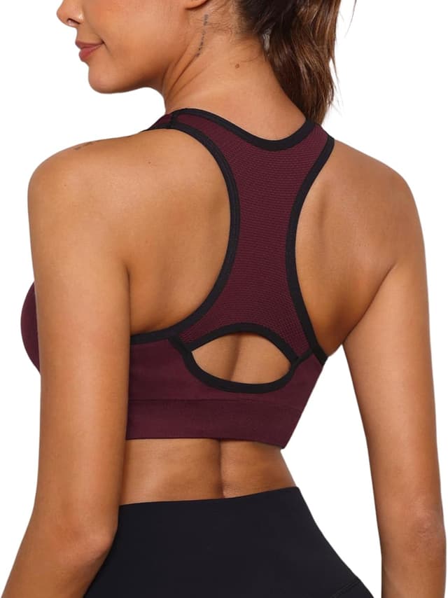 Detalle de Sykooria Brassière de sport femme en nylon/élastane, coussinets amovibles (S à XXL)