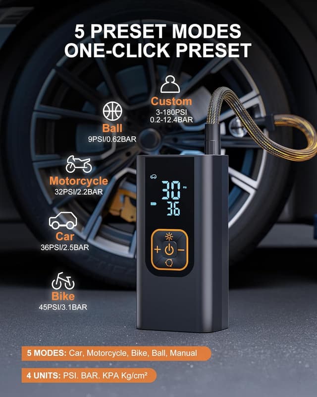 Thumbnail 3 de QKMPOM 180PSI Tire Inflator Portable Air Compressor