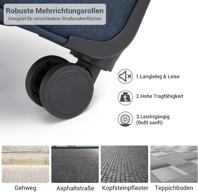 Thumbnail 6 de British Traveller Erweiterbarer Großkoffer (100 L) mit TSA-Schloss, 4 Rollen & Volumenerweiterung – Blau