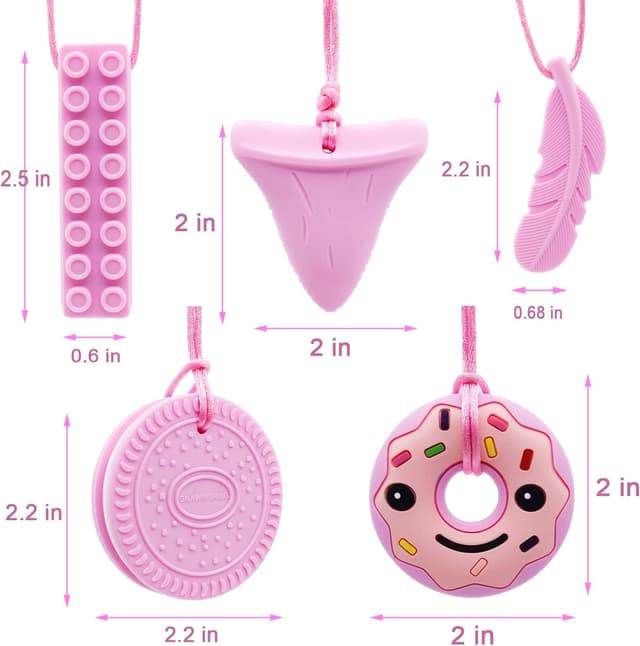 Detalle 2 de GNAWRISHING Chew Necklace 5-piece sensory chew toy