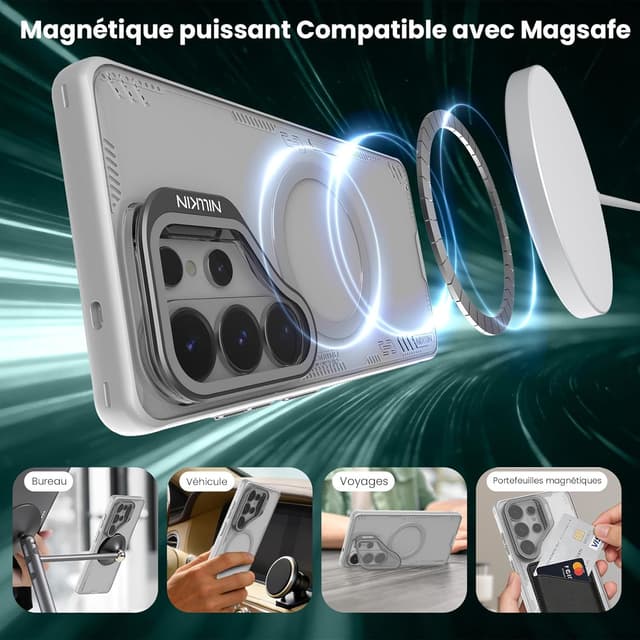 Detalle de Coque Nillkin Iceblade Magnétique pour Samsung Galaxy S26 Ultra 5G (6,9 pouces) — transparente avec couvercle caméra