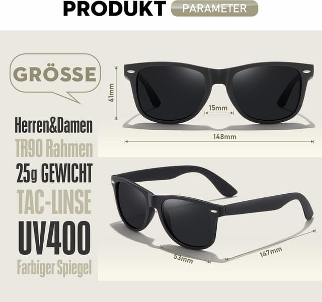 Thumbnail 3 de wearPro Sonnenbrille Unisex Polarisiert UV400 Rechteckig