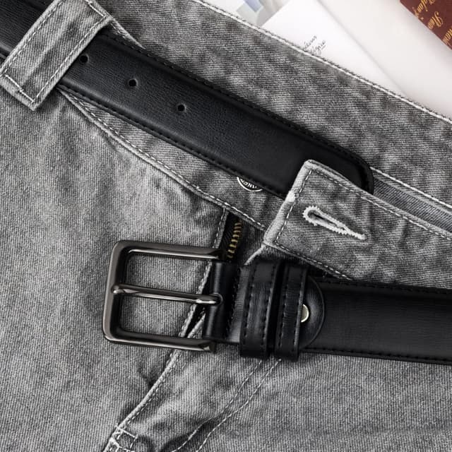 Thumbnail 4 de maikun Black Leather Belt for Men