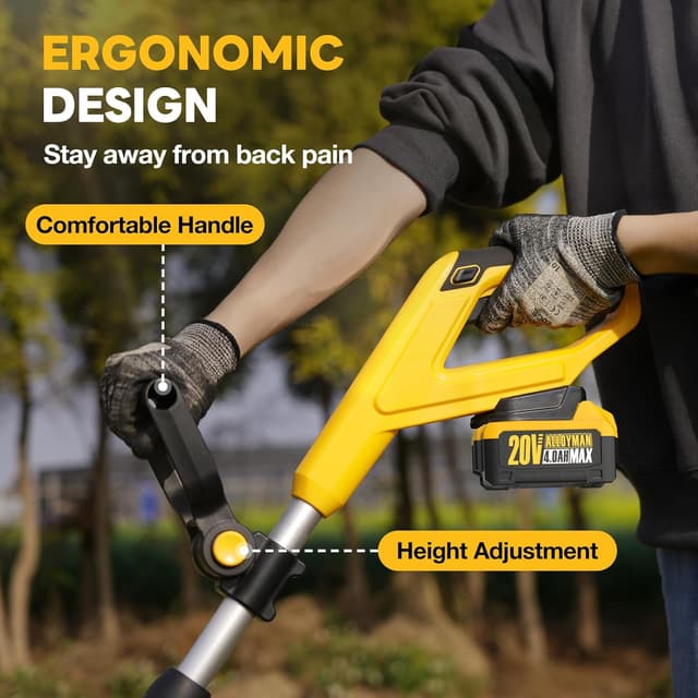 Detalle de Alloyman Cordless Tiller Cultivator 20V