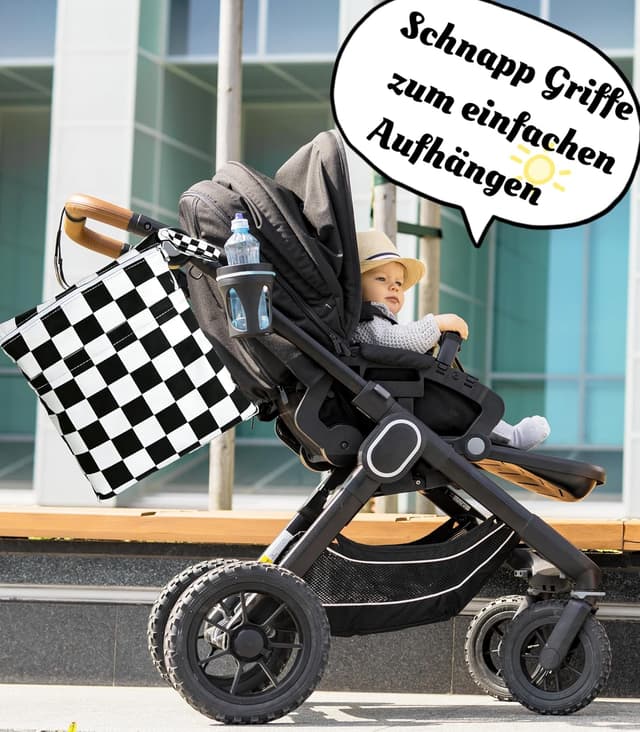 Detalle de TRASUN Wet Bag für Kindergarten & Wickeln – Nasstasche im 2er-Set (Schwarzweiß)