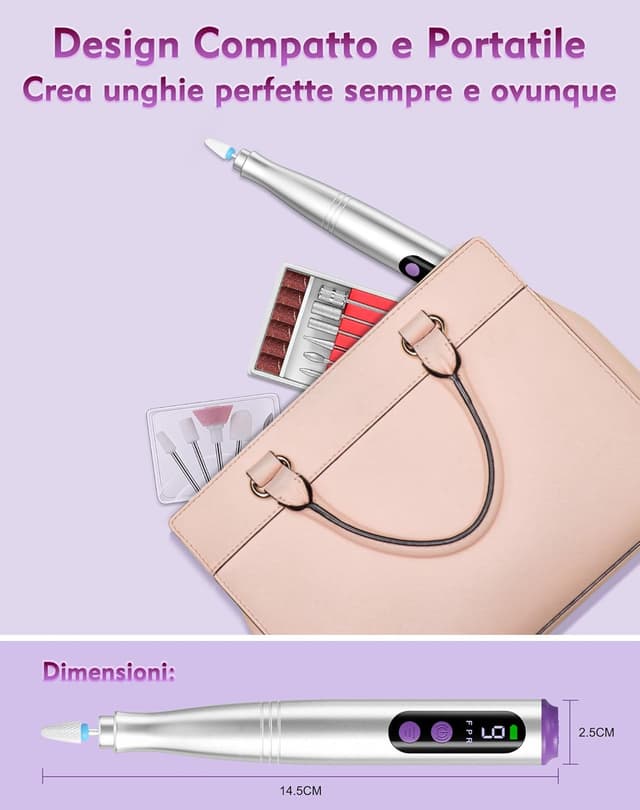 Detalle 2 de Fofile Fresa per unghie professionale 20000 giri/min