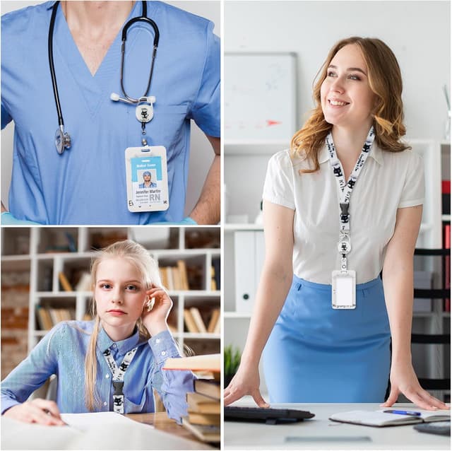 Thumbnail 6 de ID Badge Holder with Detachable Lanyard & Retractable Badge Reel (with Cat Neck Lanyard)