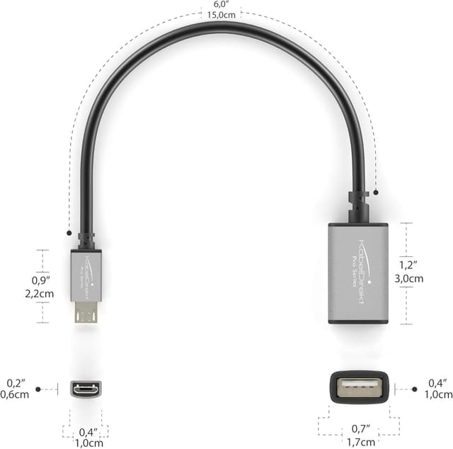 Detalle 2 de Adattatore OTG 0,15 m KabelDirekt USB