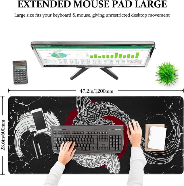 Detalle 2 de Zindoo XXXL Gaming Mouse Pad Large 1200x600mm (Non-slip rubber base)