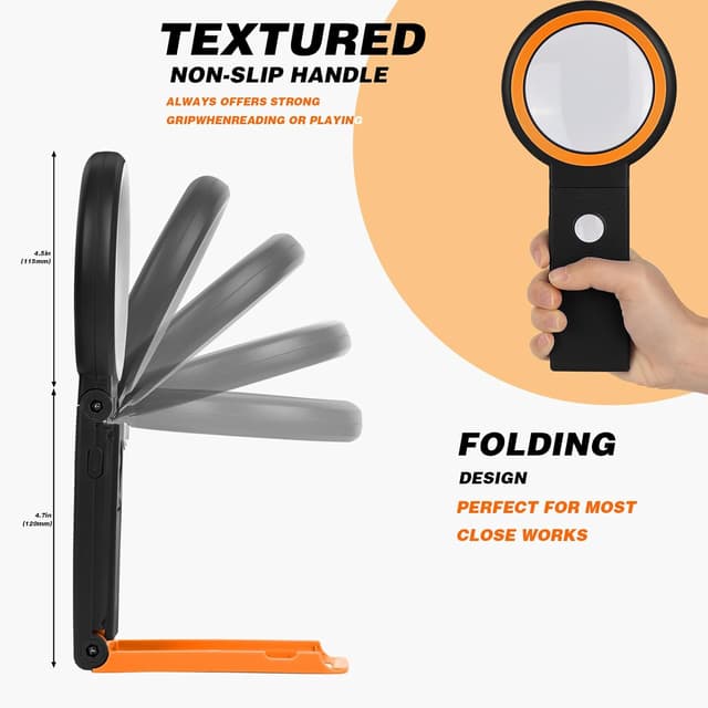 Thumbnail 3 de Lupe 18 LEDs faltbar mit StĂ€nder und Licht đ