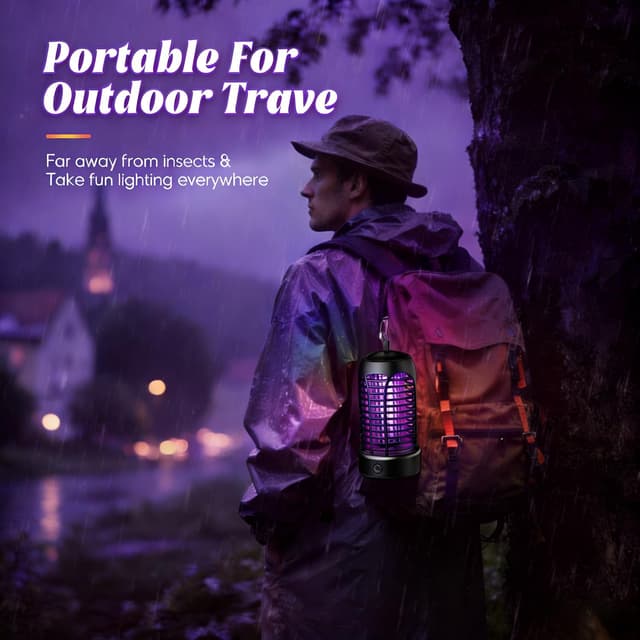 Detalle de YOUKK Lampe Anti Moustique avec éclairage LED – piège électrique intérieur et extérieur