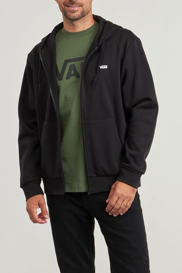 Detalle de Felpa con cappuccio Vans Left Chest FZ Po da uomo, vestibilità classica