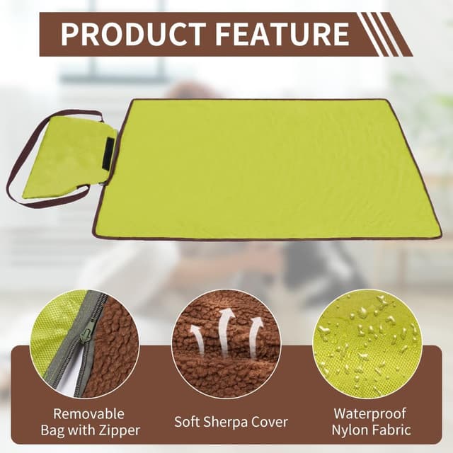 Thumbnail 2 de Adiwo Portable Pet Throw Blanket (100x70cm) – Foldable waterproof reversible pet blanket for dogs and cats