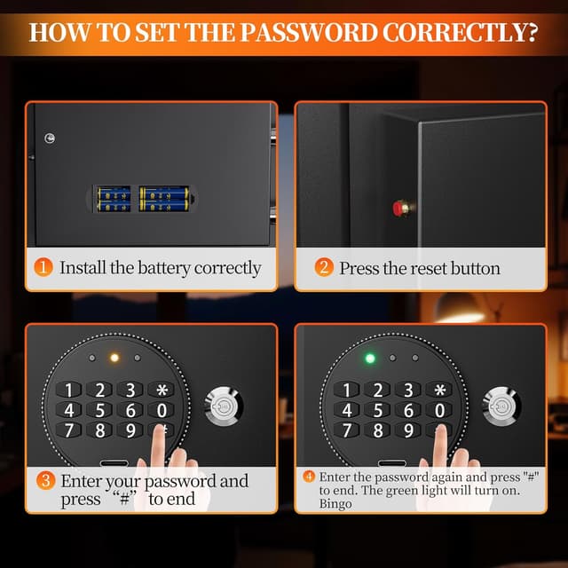 Thumbnail 3 de WASJOYE Safe Boxes for Home, Digital Electronic Security Keypad Large Safes, Cabinet Safe with Key Lock for Home Hotel Business Office Money Gun Jewelry Passport, 42L
WASJOYE Safe Boxes for Home, Digital Electronic S…