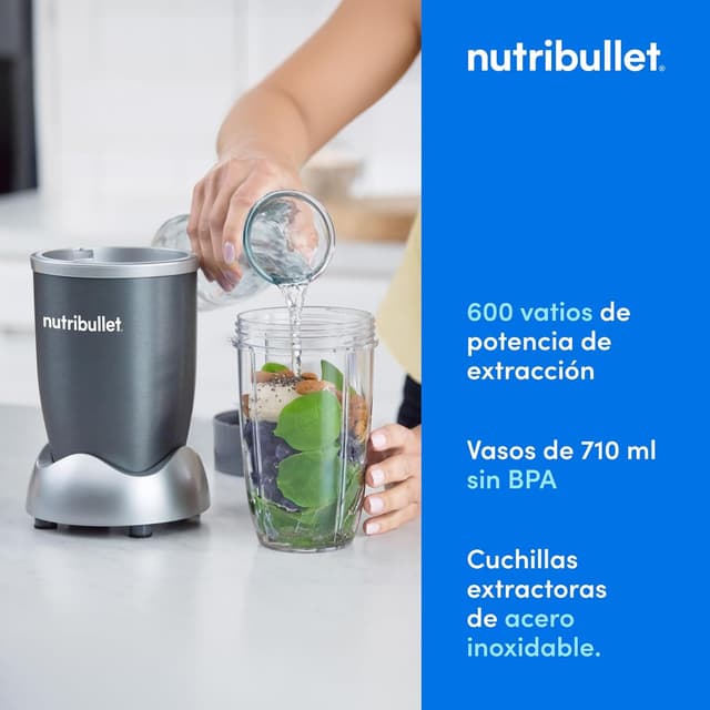 Detalle 2 de NutriBullet Original 600 - Batidora Multifuncional y Compacta 🍹