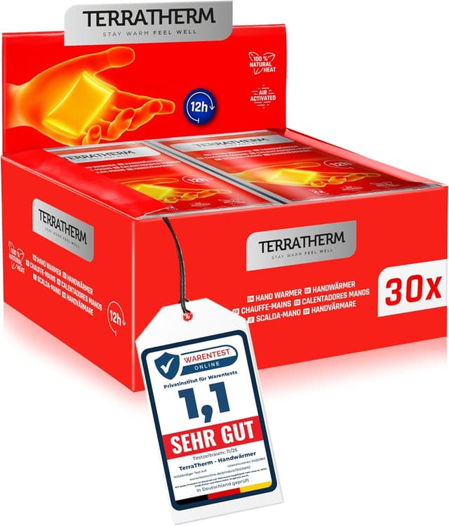 Detalle de TerraTherm Handwärmer luftaktiviert – 12 Stunden warme Hände, 5/10/30 Paar