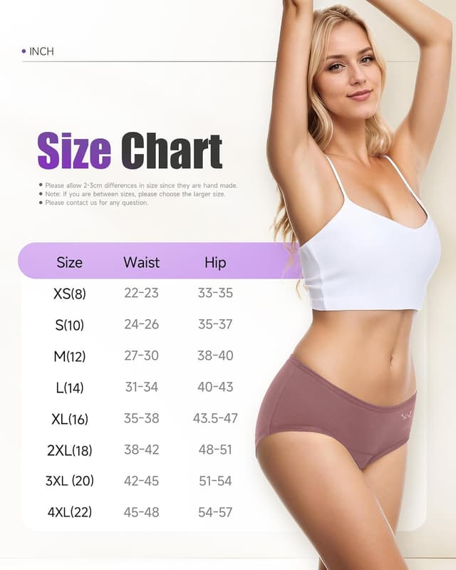 Thumbnail 6 de TANSTC mutande mestruali donna in cotone, 4 strati assorbenti (3 pack)