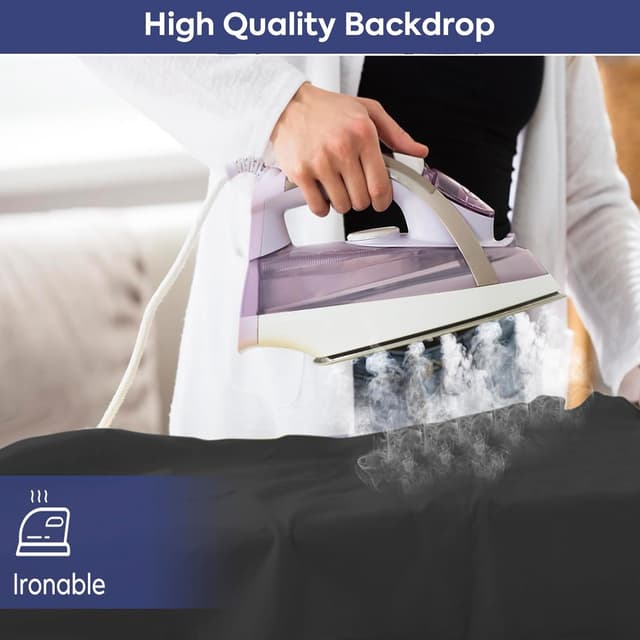 Detalle de SEDGEWIN Black White Photography Backdrop 9.8x6.5ft (2 in 1 reversible chromakey screen)