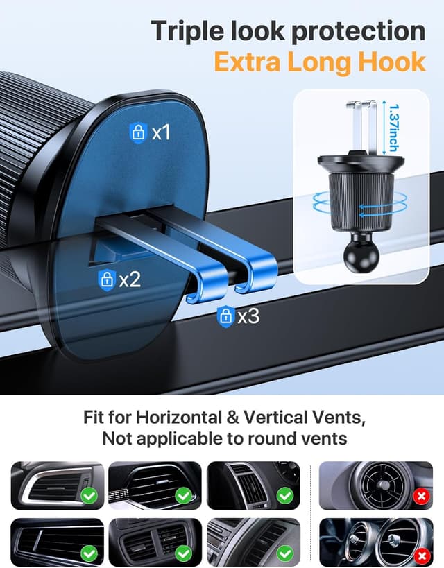 Thumbnail 6 de Miracase MagSafe Car Mount 20-strong magnets