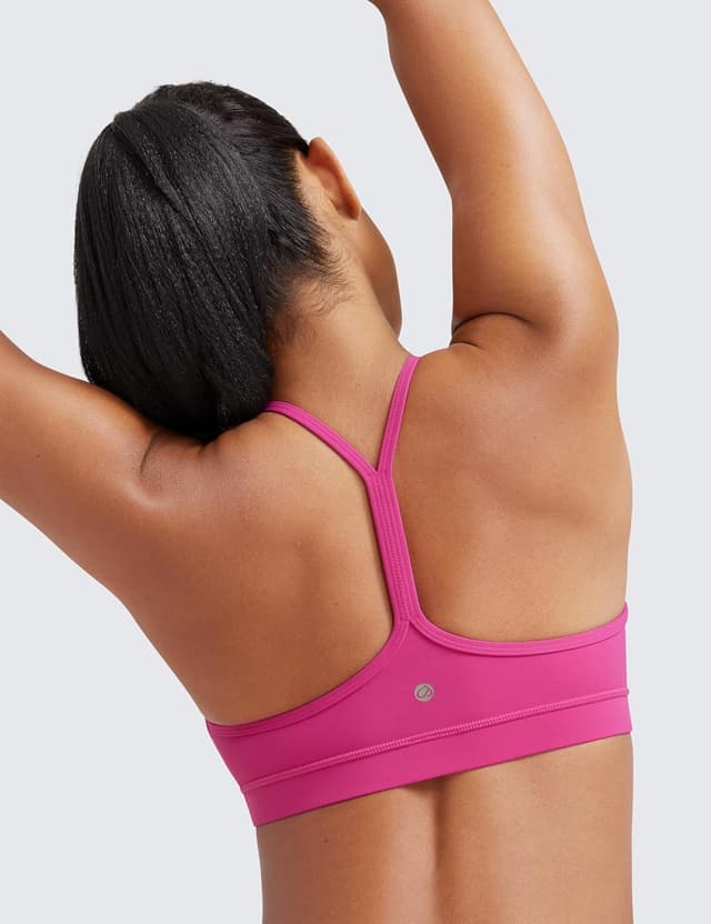 Detalle de CRZ YOGA Butterluxe : soutien-gorge de sport yoga à maintien léger, dos nageur bretelles spaghetti