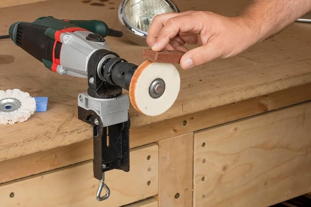 Detalle de wolfcraft 2178000 – Kit de polissage Loisirs pour perceuses (5 pièces) pour métaux ternis ou encrassés