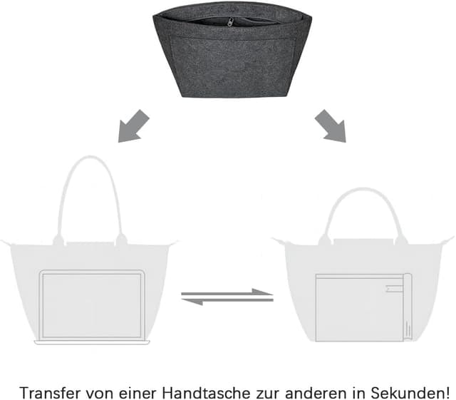 Thumbnail 6 de DongMaple Filz Taschen Organizer Grau L