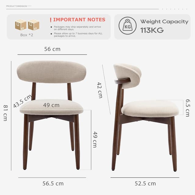 Thumbnail 2 de COLAMY Modern Dining Chairs Set Upholstered 4