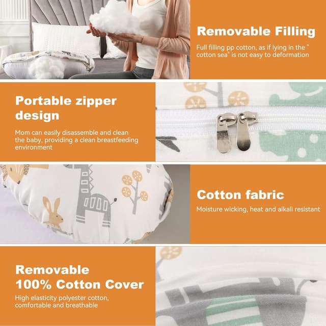 Thumbnail 6 de Labtec Coussin d’allaitement bébé (petit) en 100 % coton avec housse amovible